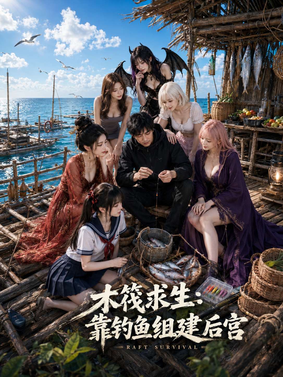 木筏求生：靠钓鱼组建后宫 海报